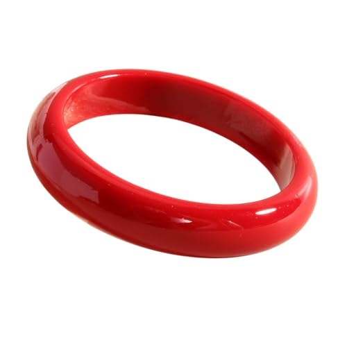 Image of Colorful Geometric Round Circle Resin Acrylic Bangle Bracelet Cute Handmade Chunky Statement Wristband Bracelet for Women Vintage Jewelry