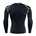 Compression Shirt Men Long Sleeve Gym Athletic Workout Undershirt Running Top Sports Quick Drying Baselayer T Shirts Yellow