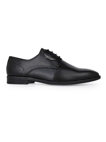 Image of ALBERTO TORRESI Hungary Series 607 Branded Sole Black Formal Shoes