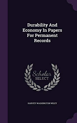 Durability And Economy In Papers For Permanent ... 1343031516 Book Cover