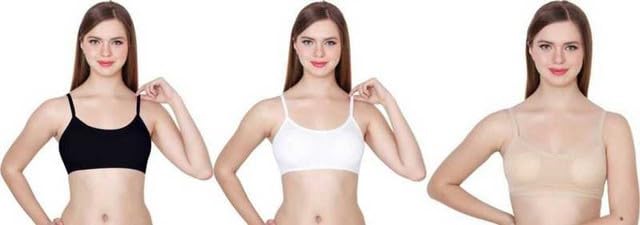 ASN Digital Cotton Blend Casual Lightly Padded Medium Coverage Wire Free Size Self Design Sports Bra for Women (Multicolor, Free Size) (Pack of 3) (1900-C3 39600)