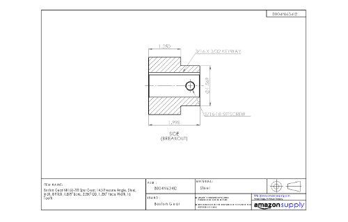 Boston Gear Nh18B Spur Gear, 14.5 Pressure Angle, Steel, Inch, 8 Pitch, 0.875" Bore, 2.500" Od, 1.250" Face Width, 18 Teeth #TOP4