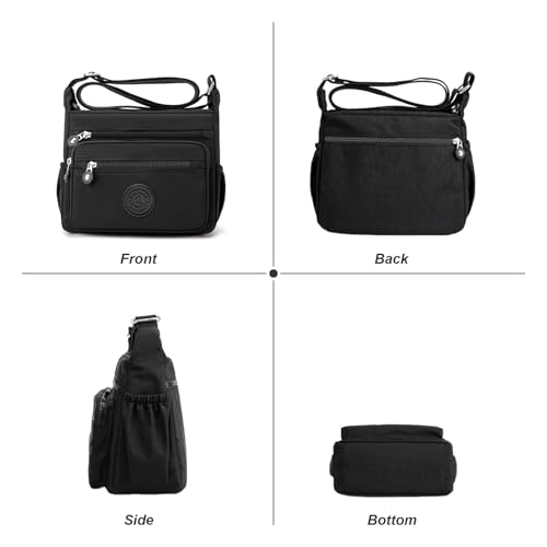 Women's Shoulder Bags Multi-Pocket Casual Crossbody Bag Handbags Waterproof Nylon Messenger Travel Bags Ladies Tote2