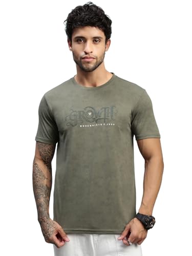 Image of Lux Nitro Men's Cloud Burst Printed Half Sleeve T-Shirt | Cotton Blend Round Neck Tee | Regular Fit Casual Wear