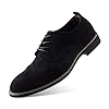 Men's Suede Formal Shoes Oxfords Derbys Brogues Shoes Casual Dress Shoes Lace Up Business Leather Shoes Black 7 #3