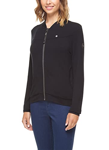 Ragwear Kenia Damen Frauen Sweatjacke,Sweatshirt mit Reißverschluss,Zip Hoodie,Regular Fit,Black (1010),XXL