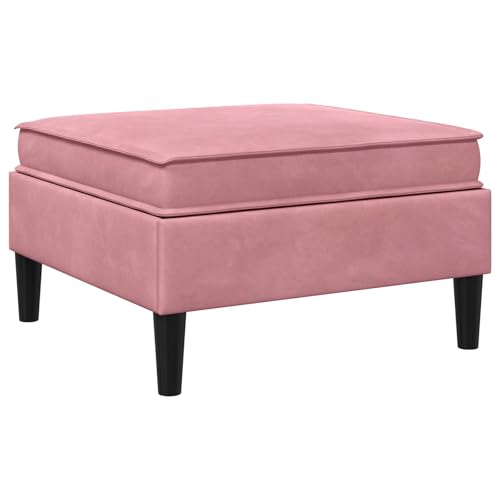 Taburete de sofá con almacenamiento en terciopelo rosa premium de 70cm 7