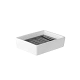 SONGHG Ceramic Soap Dish 304 Stainless Steel Soap Holder for Bathroom and Shower/Bathroom/Kitchen Do