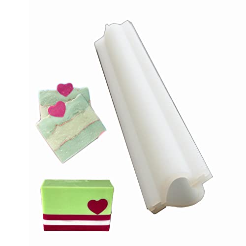 X-Haibei Heart Tube Column Silicone Soap Mold Embed Soap Making Supplies Dia. 1inch