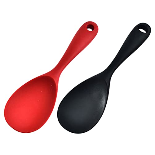 Abaodam 2Piezas Espátula de Arroz de Silicona Resistente al Desgaste de Cucharas de Cocina Antiadherentes para Uso Doméstico y Profesional para Servir Arroz sin Dañar