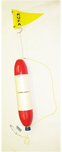 KUFA SPORTS 48" Flag Pole & 2 Piece 14" Red/White Float Combo