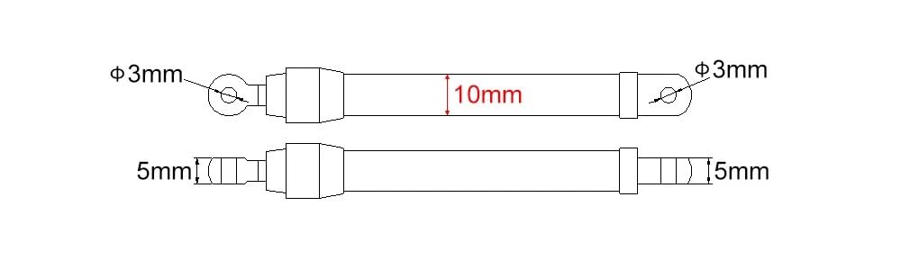 Cylinder hydrauliczny o średnicy zewnętrznej 10 mm do 1/16 1/18 1/24 RC | 14mm to 100mm Stroke H59 Brass Small Oil Ram Upgrade for Mini Excavator Models(60mm Stroke)