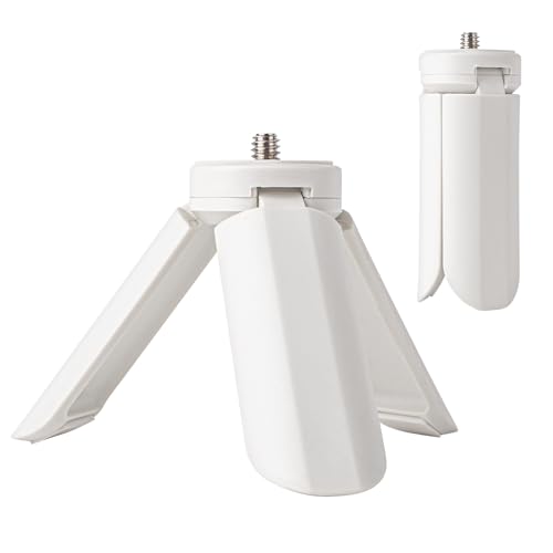 MUZIRI KINOKOO Mini Tripod for Fuji Instax Pal/DJI OSMO Pocket 3& 2 with 1/4 Inch Screw-Compatible for Instax PAL/EVO/70/LOMO/Osmo Pocket 3&2-Portable Tripod with Slip Resistant Rubber Footpads-White