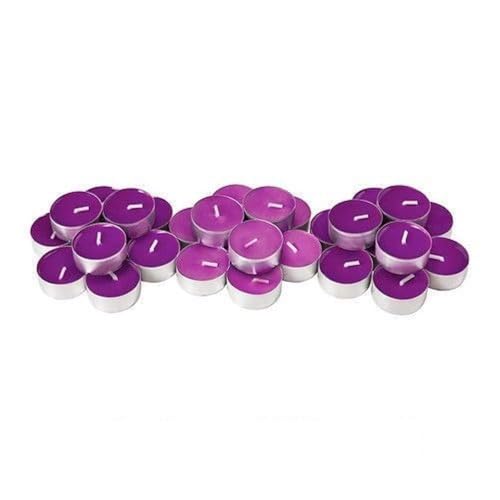 OISE ART STORE Trade Shop - Set 120 Pezzi Candele Viola Profumate Fragranza Lavanda Tealight Lumini