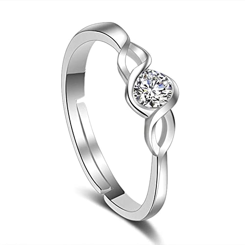 Bague d'ouverture réglable cœur en zircon pour sublimer votre fête