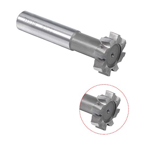Image of uxcell HSS-AL T Slot End Mill Milling Cutter 8 Flutes 32mm Cutting Dia 8mm Depth