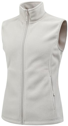 GIMECEN Womens Polar Soft Fleece Vest Classic Fit Sleeveless Jacket Cardigan Waistcoat With Zipper Pockets Full Zip Outerwear
