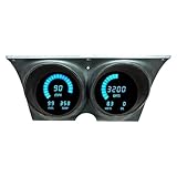 Intellitronix LED Digital Replacement Gauge Panel for 1967-1968 Chevy Camaro/Pontiac Firebird | Direct Fit Dash Cluster Kit with Speedometer, Tachometer, Gauges DP4000T (Teal)