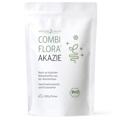 Akazienfaser Pulver Bio - 500 g - 80% Ballaststoffanteil - 50 Tage Vorrat - Bio-zertifiziert & Natürlich rein - Ohne Zusätze