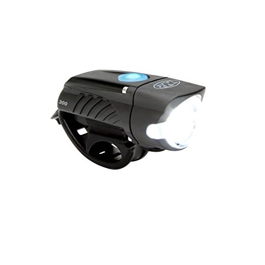 NiteRider Swift 300 Lumens USB Rechargeable Road Commuter LED Bike Light Water Resistant Compact Lightweight Bicycle Headlight, LED Front Light Easy to Install Men Women Kids Cycling Safety