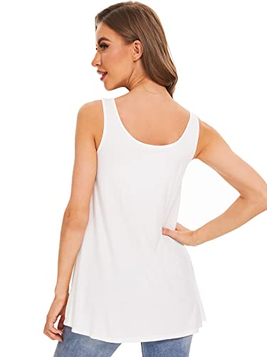 Image of Air Curvey Tank Tops for Women Build in Bra Casual Flowy Tank Pleated Loose Fit S-XXXXL