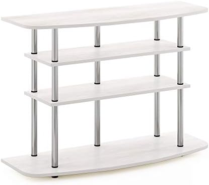 Furinno Frans Turn-N-Tube TV Stand for TV Size up to 43 Inch, 4-Tier, White Oak