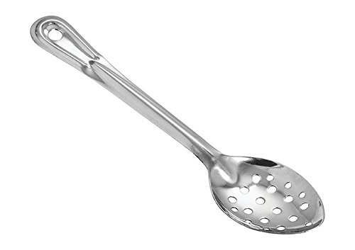 Winco BSPN-11 11 Prime Stainless Steel Perforated Basting Spoon Mixing Spoon Commercial Cooking Spoon Server NSF