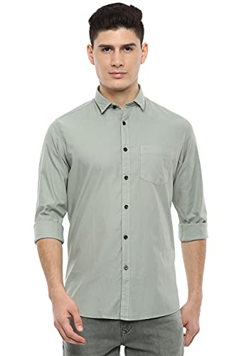 Image of Van Heusen Men's Cotton Slim Fit Solid Casual Shirt