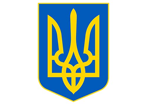 Rogue River Tactical Ukraine Flag Sticker Ukrainian Coat of Arms Auto Car Decal Window Bumper Sticker Support