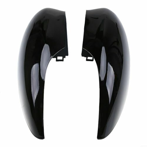 Lawnoval Copertura per specchietto laterale per Ford Fiesta MK7 nero lucido, set sinistro e destro, per modelli 2008-2017 con spia luminosa