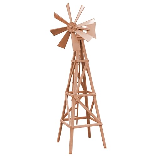 Pressure Treated Pine Farm Style Windmill (Cedar Stain)