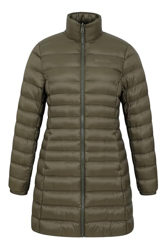 Mountain Warehouse Alaskan 3-in-1 Damen Winter Mantel - Lange, wasserdichte Winterjacke, Warme Steppjacke Innenjacke mit Reißverschluss & Kapuze Khaki Damengröße EU 40
