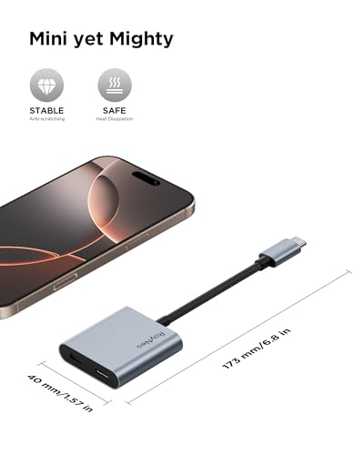Image of RayNeo USB-C to Glasses Charging Adapter - Charge & Play, for Switch (Not Switch 2) /PS5 /Xbox /Mac /Laptops & DP Alt Mode Devices, 100W PD Charging & 4K@60Hz Output - for Air 4 /Air 3 Series AR Glasses