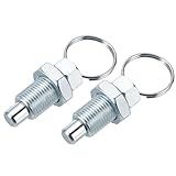 PATIKIL 2 Pcs Spring Plunger with Pull Ring, M16x1.5 Carbon Steel Pull Ring Indexing Plunger Retractable Spring Manual Plungers for Mould Cabinet Industrial Equipment