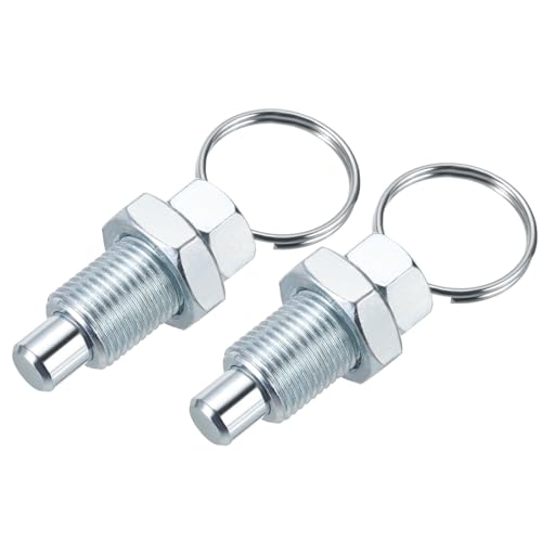 PATIKIL 2 Pcs Spring Plunger with Pull Ring, M16x1.5 Carbon Steel Pull Ring Indexing Plunger Retractable Spring Manual Plungers for Mould Cabinet Industrial Equipment