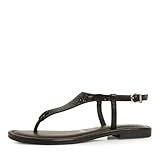 Tamaris Damen Zehentrenner Sandalette Leder, schwarz, 38 EU