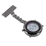 Healvian Orologio da Taschino Digitale Spilla da Bavero in Metallo per Infermiere Donna e Uomo, Orologio Elettronico Portatile per Guardia Medica e Uso Quotidiano