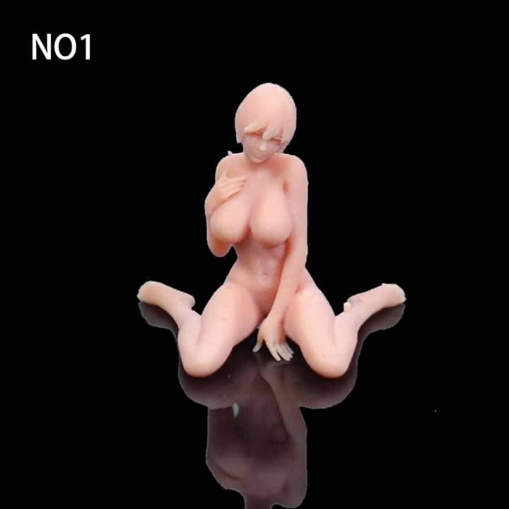 ZEDACA 1:64 Figure Sexy Beauty Sit Down Miniature Model Sand Table Villain Scene Need to Be Colored by Yourself-Style3