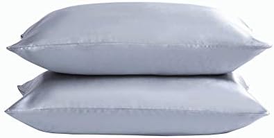 Juwenin Home 2 Pack Satin Silk Pillow Case Soft Pure Mulberry pillow Case Cover for Hair and Skin with Envelope Closure (Burgundy, Standard(50x75cm))