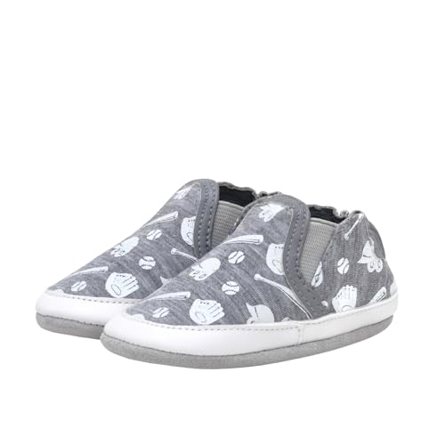 Robeez Baby Boys and Unisex Soft Soles Slip-Resistant Crib Shoes Slippers Moccasins for Infant and Toddler, 0-24 Months