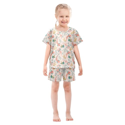 Pajama Short Sets Axolotl and Plant Soft Cotton Summer Sleepwear 2 Piece PJS Size 5-14T4