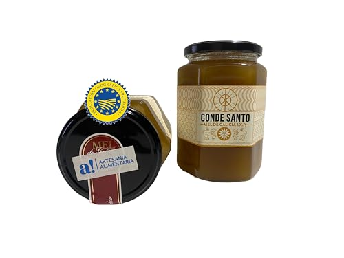 Miel de Galicia NATURAL ARTESANA CRUDA PURA 100% de ABEJA; CONDE SANTO ; ESPAÑA (1 KG, COSTA)