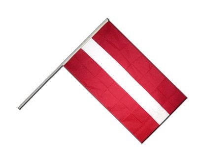 Drapeau Lettonie sur hampe pour commémoration et exposition culturelle