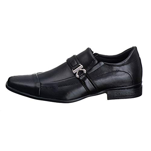 Sapato Social Adulto Masculino Calce Fácil - AS255 Cor: Preto;Tamanho: 40