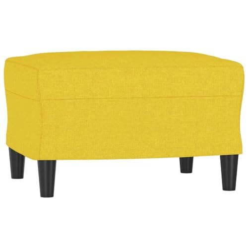KATERYY 3-Sitzer-Sofa mit Hocker Hellgelb 180 cm Stoff Möbel Wohnzimmer – Bild 7