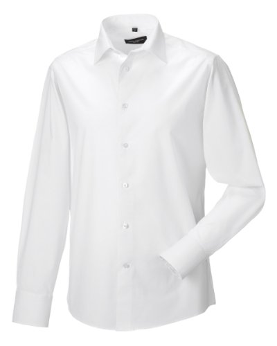 Russell Collection Mens Long Sleeve Easy Care Fitted Shirt (17) (White)