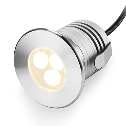 3W Low Voltage Landscape Lights, Fountain Ring Lights, IP68 Waterproof Stainless Steel Submersible Lights, 12V-24V DC Lamp, for Inground Swimming Pools Ponds Fountains Steps ( Color : Rgb , Size : 12v