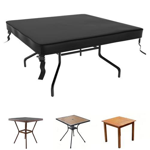 M METERXITY Square Patio Table Cover 48"L x 48"W x 4"H Outdoor, Black