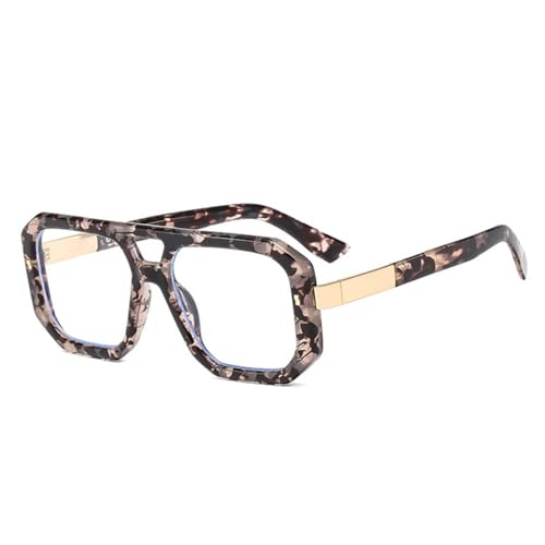 Lunettes de soleil de luxe rétro carrées double pont verres dégradés clairs UV400 rivets mixtes