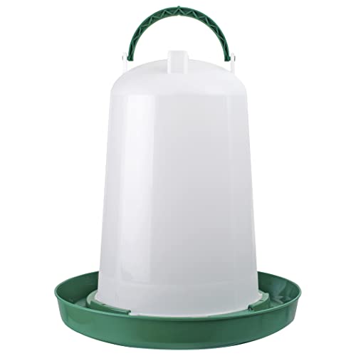 Agrarflora Hühnertränke 10L, grün - Geflügeltränke für Hühner - Automatische Wassertränke - Stülptränke, Kükentränke, Wachteltränke, Vogeltränke - Wasserspender mit Bajonettverschluss & Aufhängung